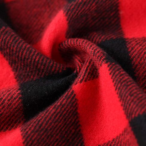 وشاح من الفلانيل منقوش باللونين الأحمر والأسود من BETTERLINE للنساء والرجال - وشاح شتوي دافئ ناعم - 67 بوصة × 13 بوصة in Kuwait