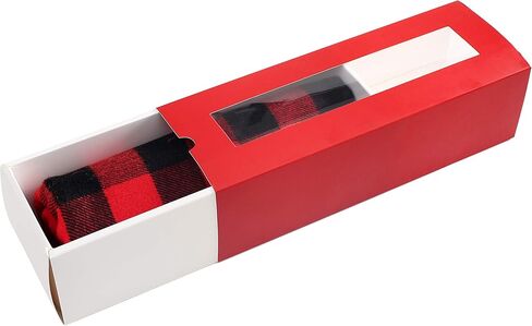 وشاح من الفلانيل منقوش باللونين الأحمر والأسود من BETTERLINE للنساء والرجال - وشاح شتوي دافئ ناعم - 67 بوصة × 13 بوصة in Kuwait