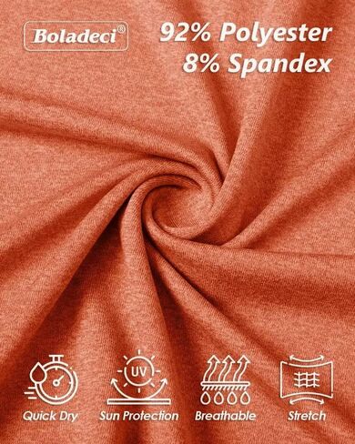 قمصان Boladeci النسائية بعامل حماية من الأشعة فوق البنفسجية 50+ للحماية من الأشعة فوق البنفسجية، سحاب ربع سريع الجفاف، خفيفة الوزن وأكمام طويلة، قمصان رياضية in Kuwait