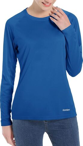 Women's UPF 50+ Sun Protection UV Shirts - Long Sleeve Outdoor Hiking Fishing Swim SPF Rash Guard T-Shirt with Thumbhole in Saudi Arabia