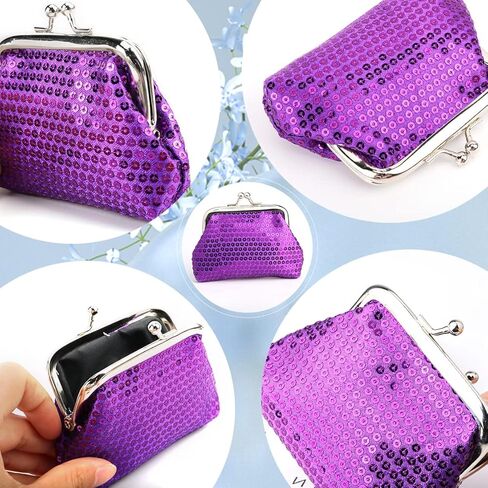 محفظة عملات معدنية صغيرة من Oyachic مكونة من 4 قطع مع مشبك Kisslock تغيير محفظة صغيرة للعملات المعدنية للنساء والفتيات مقاس 9 سم طول × 7 سم ارتفاع. in Kuwait