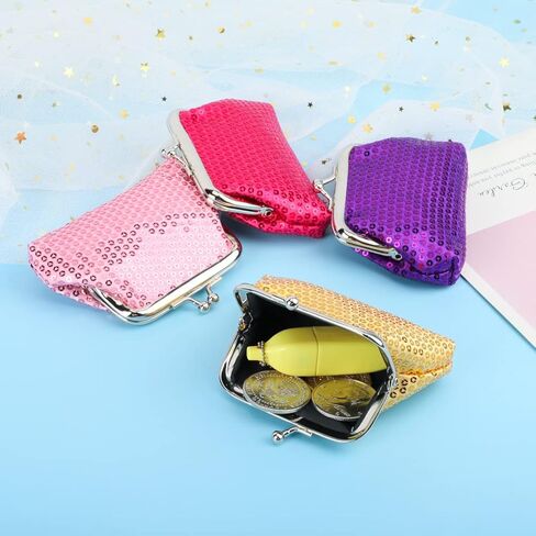 محفظة عملات معدنية صغيرة من Oyachic مكونة من 4 قطع مع مشبك Kisslock تغيير محفظة صغيرة للعملات المعدنية للنساء والفتيات مقاس 9 سم طول × 7 سم ارتفاع. in Kuwait