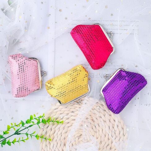 محفظة عملات معدنية صغيرة من Oyachic مكونة من 4 قطع مع مشبك Kisslock تغيير محفظة صغيرة للعملات المعدنية للنساء والفتيات مقاس 9 سم طول × 7 سم ارتفاع. in Kuwait