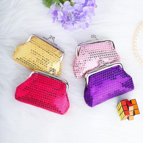 محفظة عملات معدنية صغيرة من Oyachic مكونة من 4 قطع مع مشبك Kisslock تغيير محفظة صغيرة للعملات المعدنية للنساء والفتيات مقاس 9 سم طول × 7 سم ارتفاع. in Kuwait