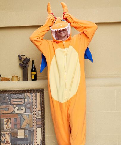 بدلة تنين Dodheah Dragon Onesie للبالغين على شكل حيوانات زي الرسوم المتحركة الرسوم المتحركة لعيد الميلاد والهالوين للرجال والنساء والمراهقين in Saudi Arabia