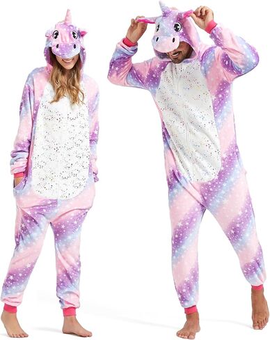 SISKIN Animal Onesie للبالغين - أزياء الهالوين وحيد القرن للنساء والرجال والأزواج بيجامات الهالوين التأثيرية على شكل حيوانات مقاس XL in Kuwait