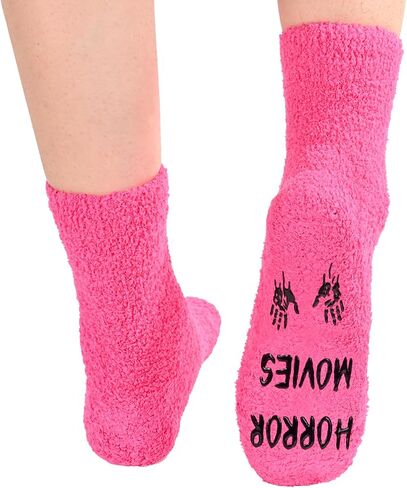 HAPPYPOP Funny Women Horror Movie Socks Women Halloween Socks, Novelty Horror Movie Gifts Scary Movie gifts Movie Lover Dark Pink in Saudi Arabia
