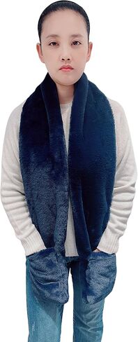 Lina & Lily Women's Winter Faux Fur Scarf Neck Warmer with Pockets in Saudi Arabia