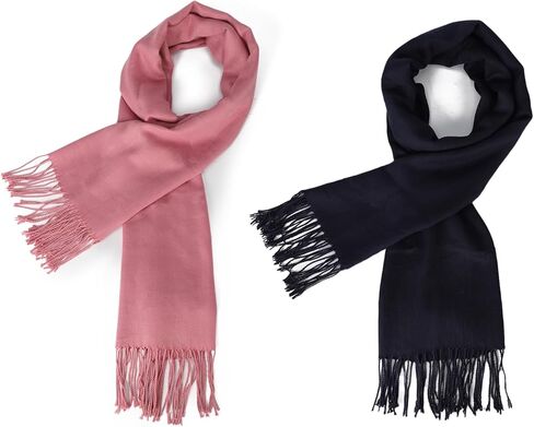 Scarf for Women Fall Winter Lightweight Big Shawl Wraps Long Women Scarves Warm Cashmere Feel Classic Soft 2 Pack in Saudi Arabia