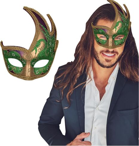 قناع Luxury Mask® Masquerade للرجال، قناع بتصميم كلاسيكي متقلب موسيقي لماردي غرا، والحفلات الراقصة والحفلات التنكرية in Kuwait