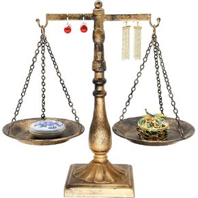 Owlgift Vintage Libra Jewelry Tower, Tabletop Free Standing Necklace Organizer, Jewelry Holder Display For Earrings Storage, Bracelets Watches Tree – Bronze in Kuwait