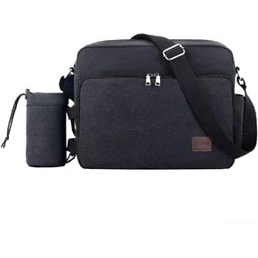 Eshow Canvas Messenger Bag 14IN Canvas Laptop Messenger Bag Shoulder Bags for Men Women Crossbody Bag Vintage Work Bag…… in Kuwait