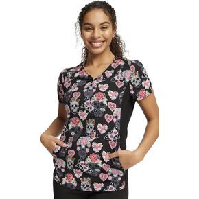 Cherokee iFlex Women Scrubs Top V-Neck Print CK732