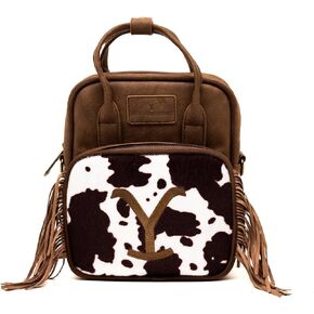 Paramount Network Bag, Cross Body, Yellowstone Dutton Ranch Cowboy Cowhide, Distressed Brown, Vegan Leather in Saudi Arabia