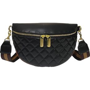 BELLSPIN Fanny Pack Crossbody Shoulder Bag Chest Bag Women's Vegan Leather Quilted Purse with Gold Chain Strap in Saudi Arabia