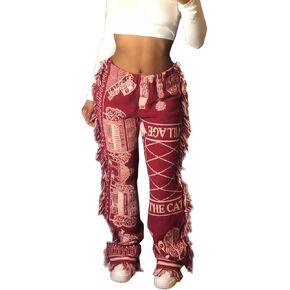XZLUFNY Vintage Going Out Sweat Pants for Women Elastic Waist Loose Fit Comfortable Fabric Lightweight Business Sweatpant Red3 L in Kuwait