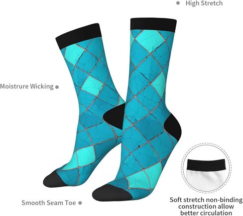 SHIRMDIY Shark Jumping Women Men Crew Socks, Casual Mid-Calf Funny Socks for Sport Gift in Saudi Arabia
