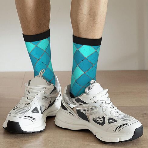 SHIRMDIY Shark Jumping Women Men Crew Socks, Casual Mid-Calf Funny Socks for Sport Gift in Saudi Arabia