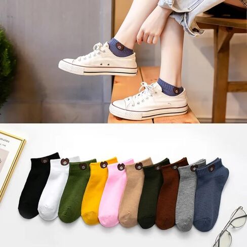 10 pairs of cotton socks for women in a gift bag Fashion Funny Cartoon Cotton Socks, Womens ankle socks, Cute socks,Funny socks for women and girls, size 9-11 and colorful socks,, Multi-colored in Kuwait