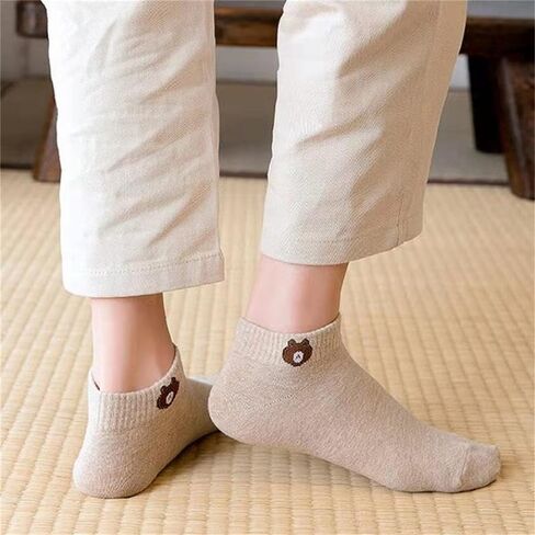 10 pairs of cotton socks for women in a gift bag Fashion Funny Cartoon Cotton Socks, Womens ankle socks, Cute socks,Funny socks for women and girls, size 9-11 and colorful socks,, Multi-colored in Kuwait