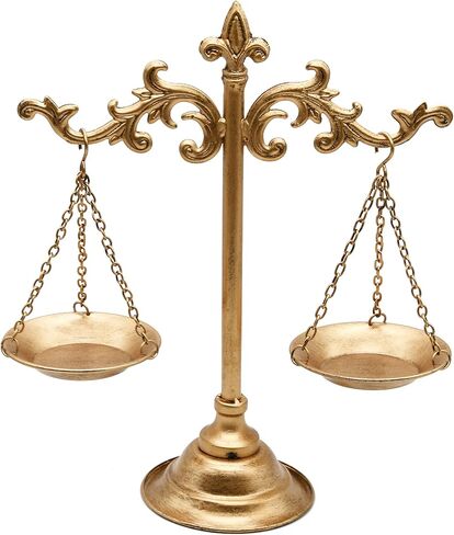 أبراج مجوهرات الميزان المعدنية ذات الطراز العتيق من Owlgift، منظم مستحضرات التجميل لعرض صينية المقياس، تخزين المجوهرات، حامل مركزي فريد من نوعه، مقياس العدالة للمحامي، حامل شموع المزرعة - برونزية in Saudi Arabia