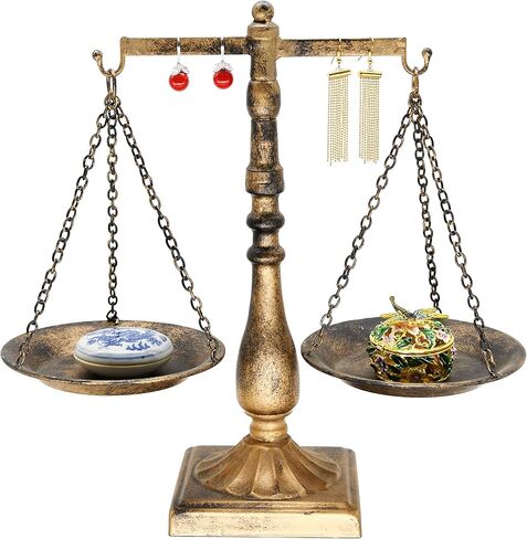 Owlgift Vintage Libra Jewelry Tower, Tabletop Free Standing Necklace Organizer, Jewelry Holder Display For Earrings Storage, Bracelets Watches Tree – Bronze in Kuwait