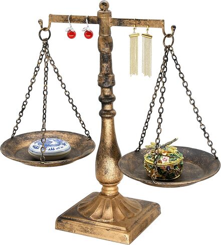 Owlgift Vintage Libra Jewelry Tower, Tabletop Free Standing Necklace Organizer, Jewelry Holder Display For Earrings Storage, Bracelets Watches Tree – Bronze in Kuwait