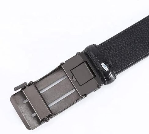 MNA Styles Men's Premium Ratchet Dress Belt - Genuine Leather, Adjustable & Stylish, Automatic Slide Buckle 2 Packs in Saudi Arabia