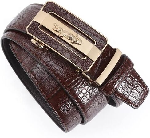 MNA Styles Men's Premium Ratchet Dress Belt - Genuine Leather, Adjustable & Stylish, Automatic Slide Buckle 2 Packs in Saudi Arabia