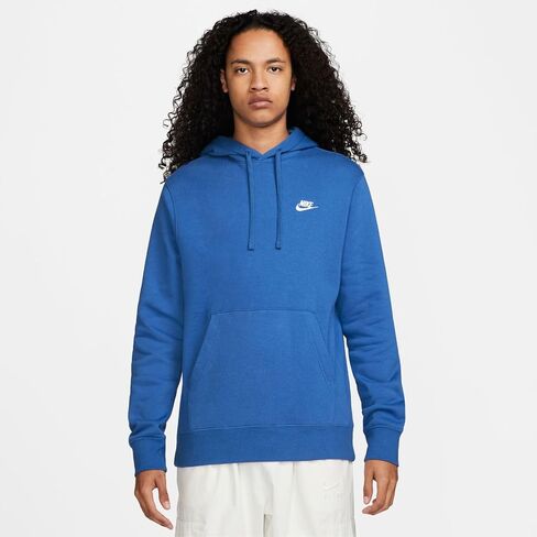 NIKE Mens CLUB HOODIE Pull Over BB Mens BV2654-480 (GAME ROYAL/GAME ROYAL/WH), Size XL in Saudi Arabia