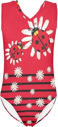 Forchrinse Strawberry Print Girls Gymnastics Leotards Sport Wear One Pieces Swimsuit for Kids,3-14Years in Saudi Arabia