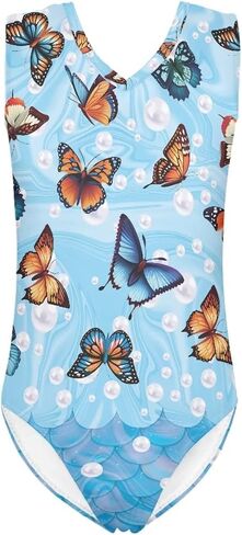 Forchrinse Strawberry Print Girls Gymnastics Leotards Sport Wear One Pieces Swimsuit for Kids,3-14Years in Saudi Arabia