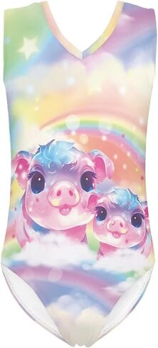 Forchrinse Strawberry Print Girls Gymnastics Leotards Sport Wear One Pieces Swimsuit for Kids,3-14Years in Saudi Arabia