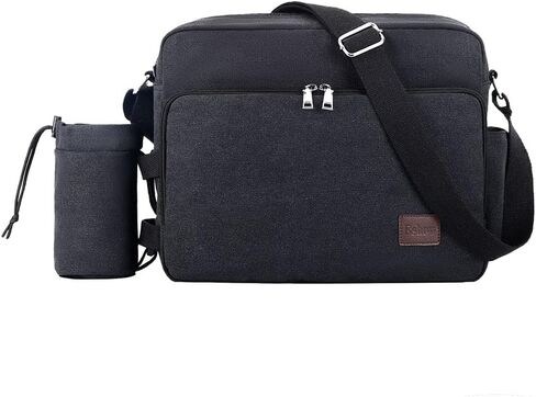 Eshow Canvas Messenger Bag 14IN Canvas Laptop Messenger Bag Shoulder Bags for Men Women Crossbody Bag Vintage Work Bag…… in Kuwait