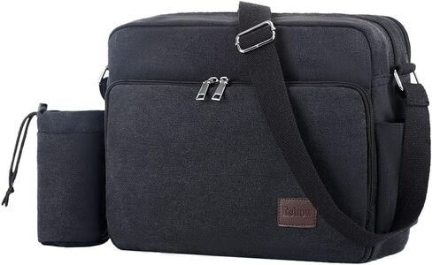 Eshow Canvas Messenger Bag 14IN Canvas Laptop Messenger Bag Shoulder Bags for Men Women Crossbody Bag Vintage Work Bag…… in Kuwait