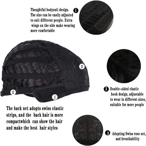 Amnenl Mens Short Curly Brown Black Wig with Bang 2Tone Cosplay Halloween Costume Party Wig Natural Synthetic Hair Wigs for Men in Kuwait