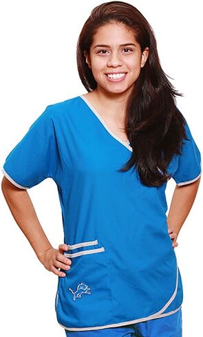 Scrub Dudz Women's NFL Mock Wrap Scrub Top in Saudi Arabia