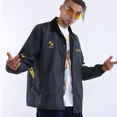 Chainsaw Man Mens ASAP Rocky Windbreaker Jackets Graphic Print Streetwear Long Sleeve Lightweight Coat in Kuwait