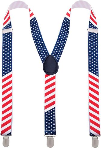 Man of Men - Men's Patriotic American Fashion Suspenders - Many Colors to Choose From in Kuwait