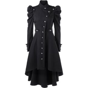 Beebeauty Gothic Vintage Womens Steampunk Victorian Swallow Tail Long Trench Coat Jacket