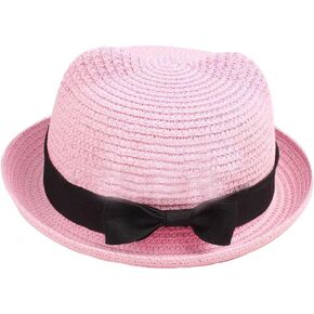 eYourlife2012 Girl's Vintage Cat Ear Bowler Straw Hat Sun Summer Beach Cap