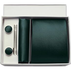 CWKOON Solid Color Mens Tie Formal Necktie Pocket Squares Ties Clips Cufflinks Classic for Men Gift Box Set in Kuwait