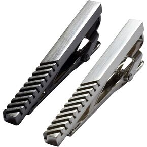 [TAVARAT] Tie Clip Tie Clips for Men stripe design Black Silver Tie Bar Tie Pin Tps-061 in Kuwait