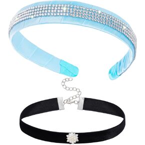 Jmkcoz Girls Princess Costume Headband Choker Set Women Kids Princess Dress Up Accessories for Halloween Cosplay Party in Kuwait