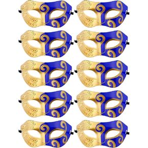 قناع تنكر كلاسيكي للجنسين من Mardi Gras، إكسسوارات الحفلات (عبوة من 10 قطع) in Kuwait