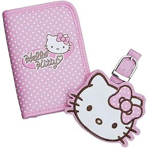 Hello Kitty Limited Edition Polka Dot Passport Holder and Luggage Tag Set with Gift Box in Kuwait