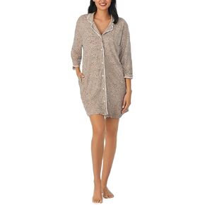 Jones New York Womens Sleepwear 3/4 Sleeve Button Down Sleepshirt Dress Nightgown