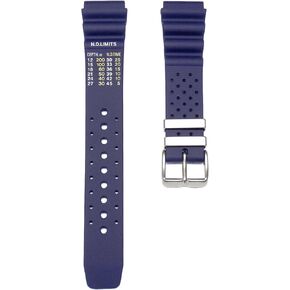 20mm Dark Blue Rubber Watch Band Compatible with Many Citizen Aqualand Promaster BN0151-09L, BN0151-17L Scuba Diver Watch