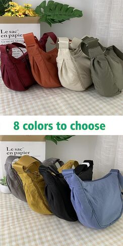 Crossbody Bag Hobo Crescent Bag with Mesh Storage Bag, Women Men Shoulder Bag Purse Dumpling Bag Adjustable Strap in Saudi Arabia