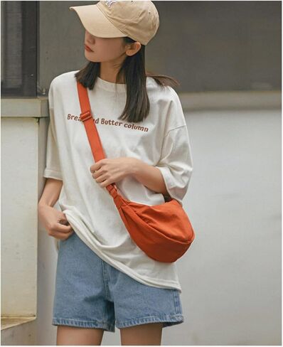 Crossbody Bag Hobo Crescent Bag with Mesh Storage Bag, Women Men Shoulder Bag Purse Dumpling Bag Adjustable Strap in Saudi Arabia